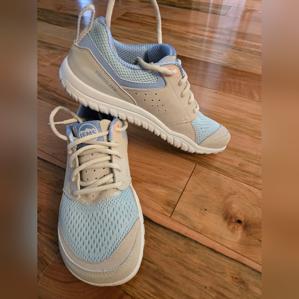 Lems Women's Primal Zen Shoes in Light Blue and Beige